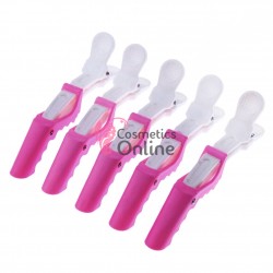 Clesti de coafor Crocodil CRD08BB Alb cu Fuchsia, 5 bucati